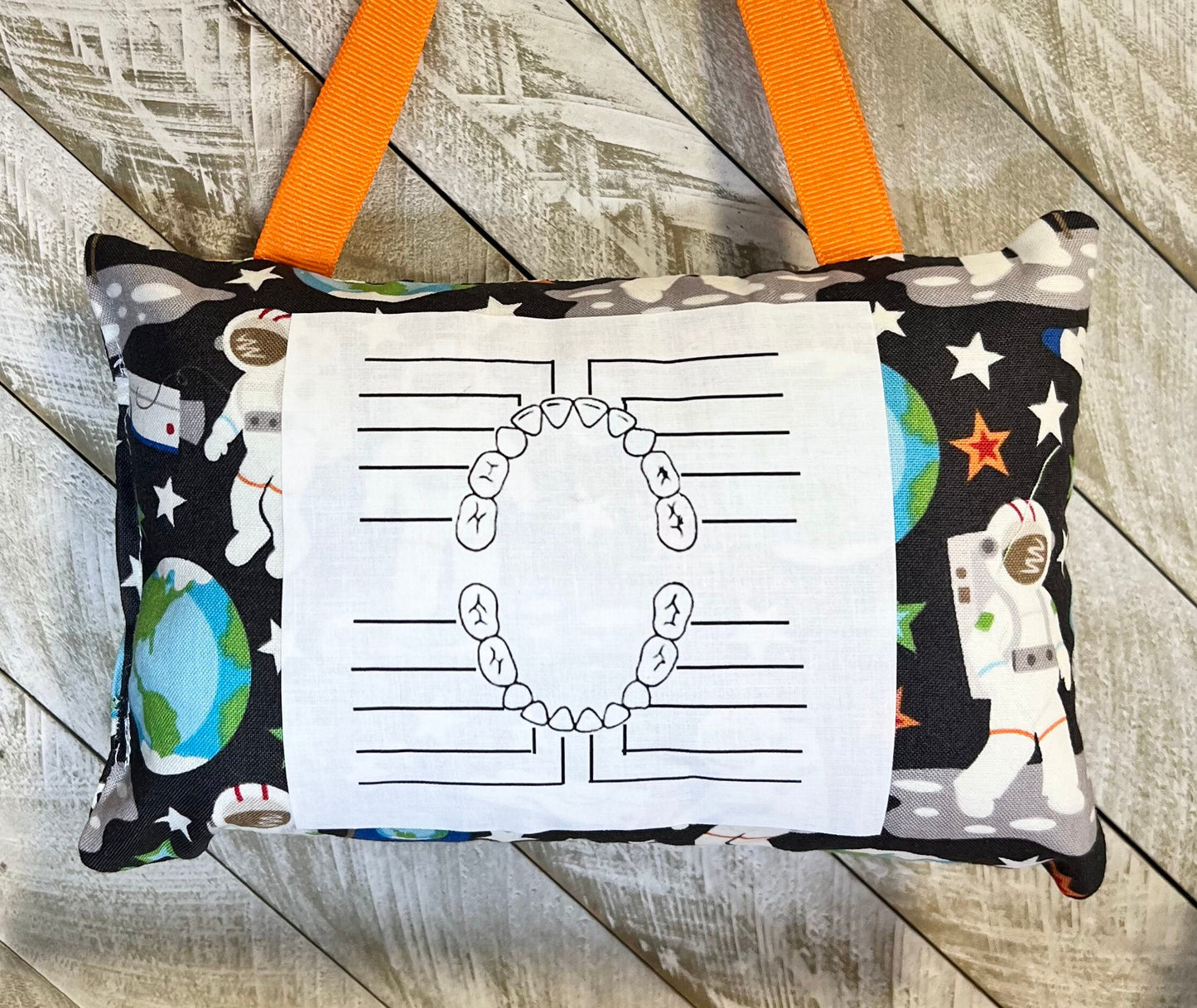 Personalized boys tooth fairy pillow navy and white chevron, choose your version, tooth chart available, ,