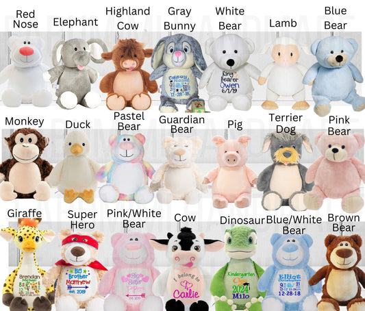 Personalized Embroidered Stuffed Animal