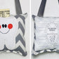 Tooth fairy pillow with tooth chart, gray chevron, ,