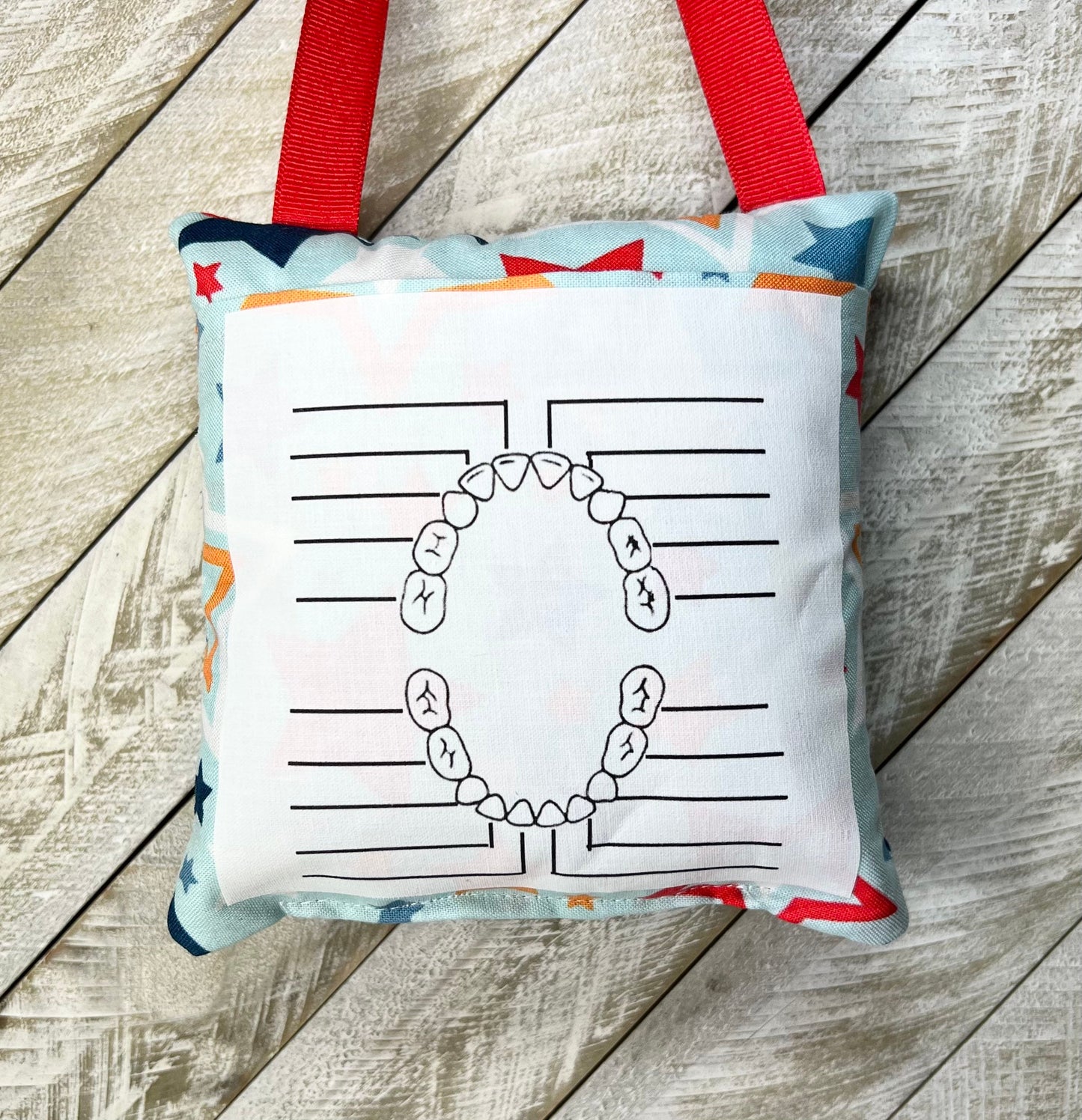 Tooth fairy pillow with optional chart and personalization, choose your fabric!