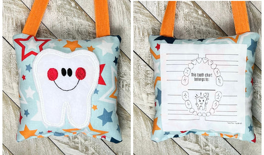 Tooth fairy pillow with optional tooth chart