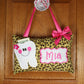 Girls personalized Tooth Fairy Pillow leopard pattern, choose your version, optional tooth chart ,